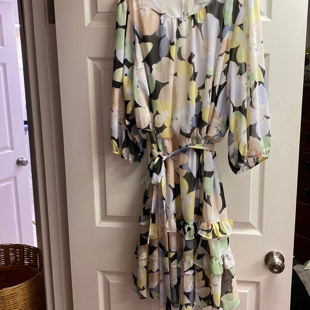 Calvin Klein Midi Printed Flower Dress